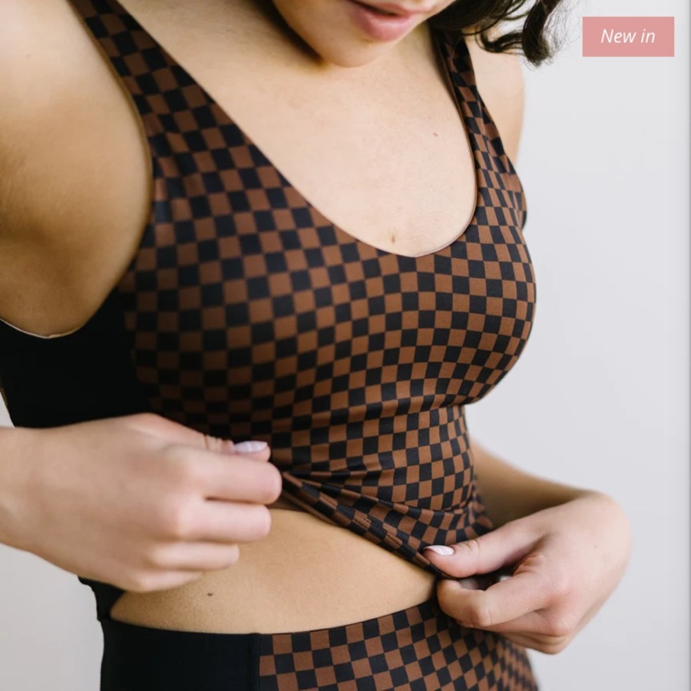 Maven Thread brown checkered top